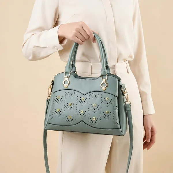 Green_Synthetic_Handbag_For_Women
