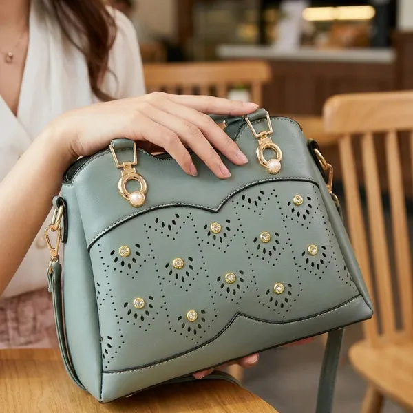 Green_Synthetic_Handbag_For_Women