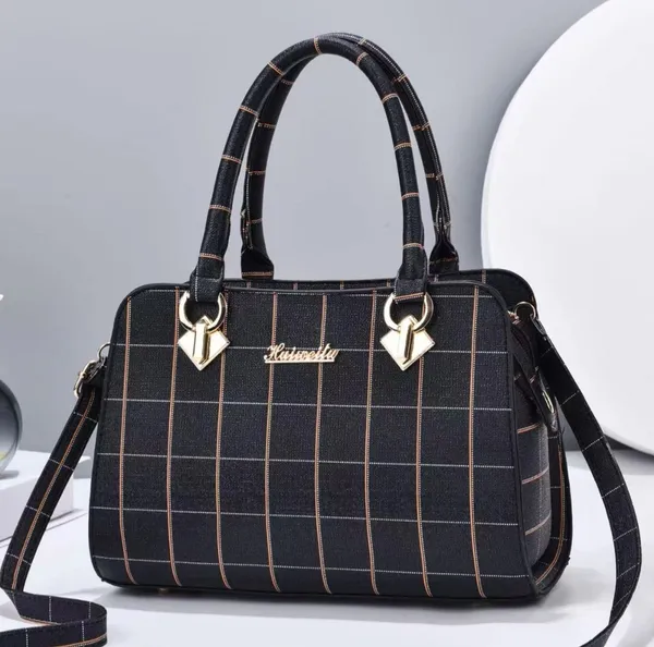 Black_And_Brown_Faux_Leather_Handbag_For_Women