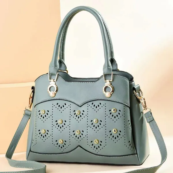 Green_Synthetic_Handbag_For_Women