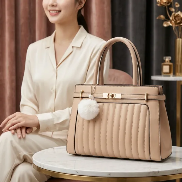 Nude_Synthetic_Leather_Handbag_For_Women