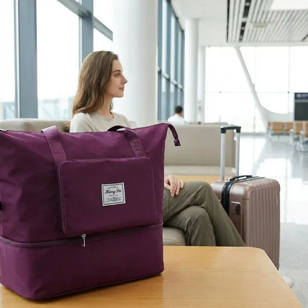 Purple_Water-Resistant_Oxford_Nylon_Tote_Bag_For_Travel