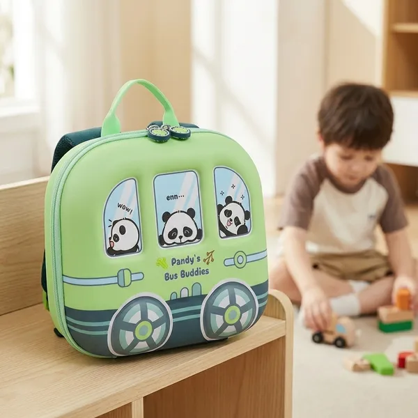 Green_And_Dark_Green_Plush_Backpack_For_Kids