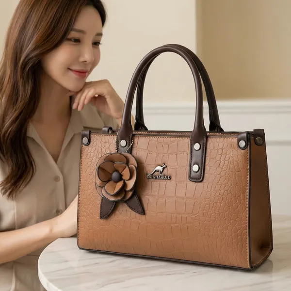 Light_Brown_Synthetic_Leather_Handbag_For_Women