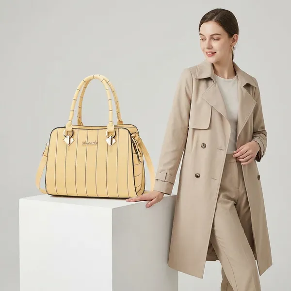 Light_Yellow_Faux_Leather_Handbag_For_Women