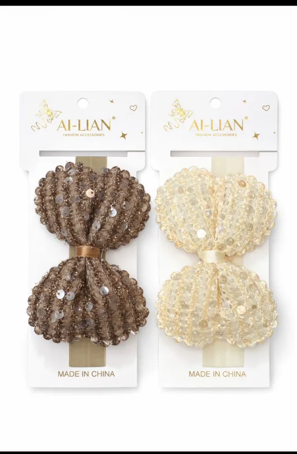 Sequin_Bow_Hair_Clips_-_Set_Of_2_(Brown_&_Cream)