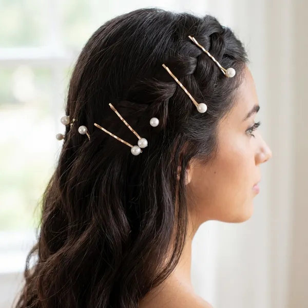 Gopika_Pearl_Juda_Hair_Pins_For_Women_Girls_8Mm_White_Pearl_Gold_Metal_U_Pins_Pack_Of_50_Bridal_Party_Daily_Use
