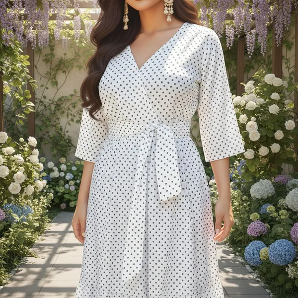 SRB_Corporation_Women_Fit_and_Flare_White_Midi/Calf_Length_Dress