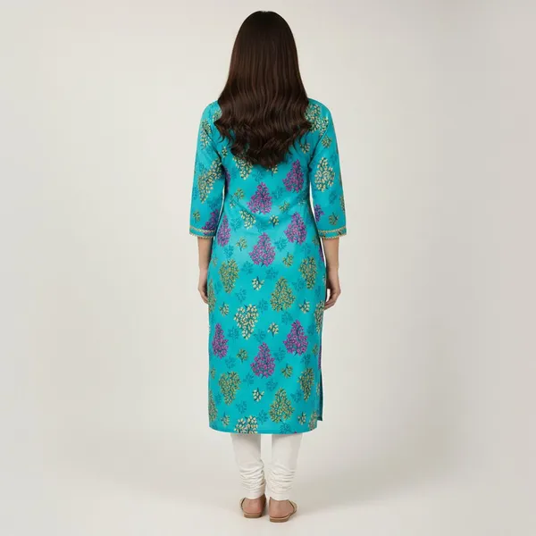 SRB_Corporation_Women_Floral_Print_Ethnic_Dress_Kurta_(Green)