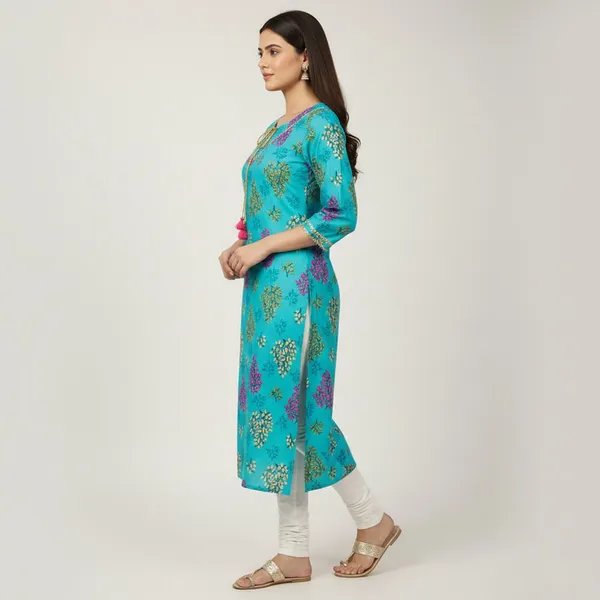 SRB_Corporation_Women_Floral_Print_Ethnic_Dress_Kurta_(Green)