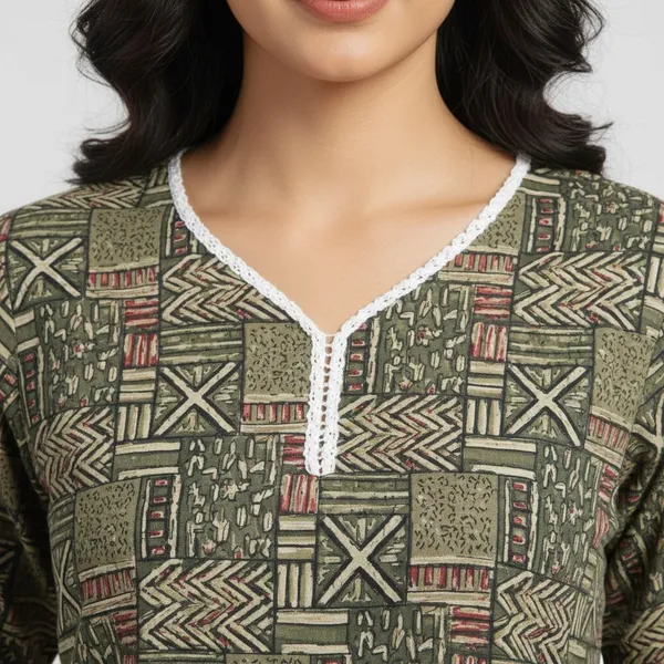 SRB_Corporation_Women_Geometric_Print,_Printed,_Embellished_A-line_Kurta_(Red,_Green,_Dark_Green,_Yellow)