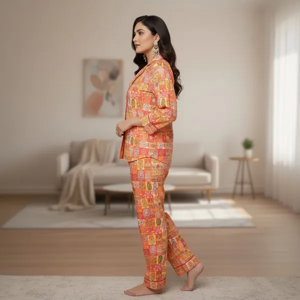 SRB_Women_Printed,_Floral_Print,_Ethnic_Motifs_Multicolor_Shirt_&_Pyjama_set
