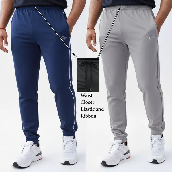 SRB_Corporation_Solid_Men_Dark_Blue,_Grey_Track_Pants