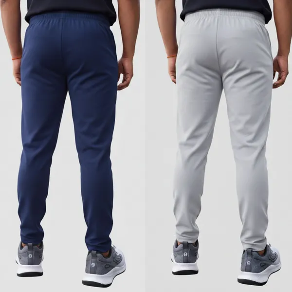 SRB_Corporation_Solid_Men_Dark_Blue,_Grey_Track_Pants