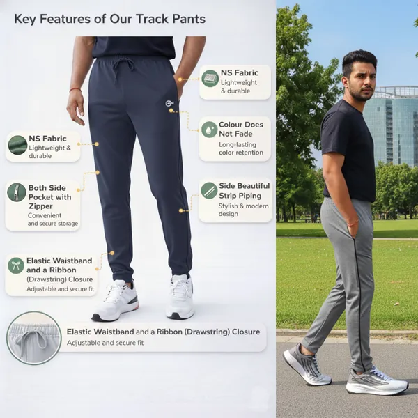 SRB_Corporation_Solid_Men_Dark_Blue,_Grey_Track_Pants