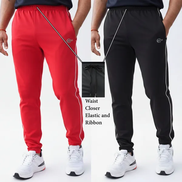 SRB_Corporation_Solid,_Striped_Men_Red,_Black_Track_Pants