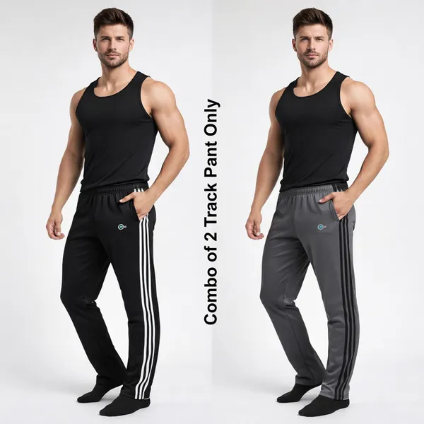SRB_Corporation_Striped_Men_Black,_Grey_Track_Pants
