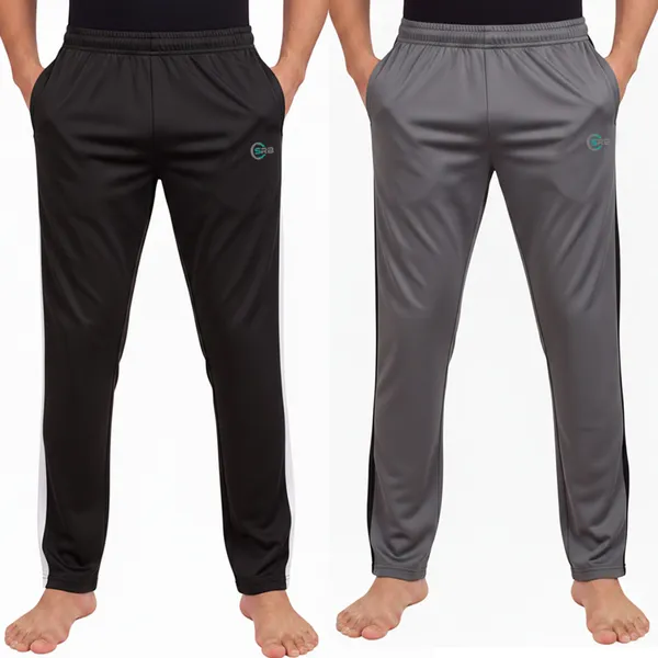 SRB_Corporation_Striped_Men_Black,_Grey_Track_Pants