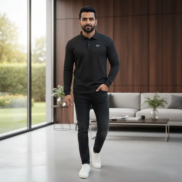 SRB_Corporation_Solid_Men_Polo_Neck_Black_T-Shirt