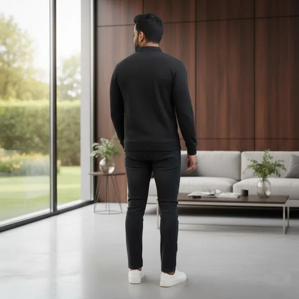 SRB_Corporation_Solid_Men_Polo_Neck_Black_T-Shirt
