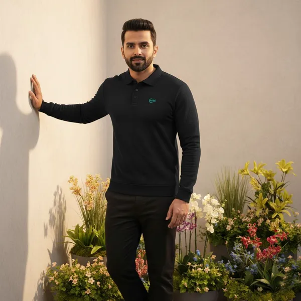 SRB_Corporation_Solid_Men_Polo_Neck_Black_T-Shirt