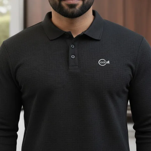 SRB_Corporation_Solid_Men_Polo_Neck_Black_T-Shirt