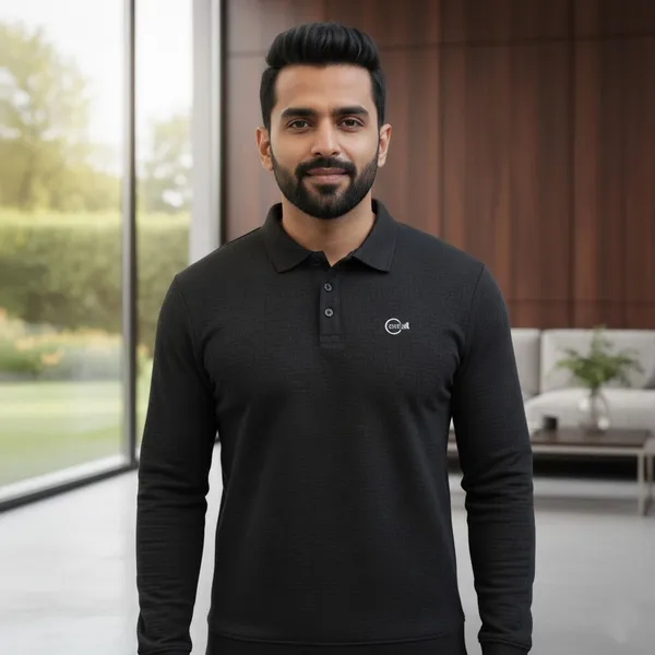 SRB_Corporation_Solid_Men_Polo_Neck_Black_T-Shirt