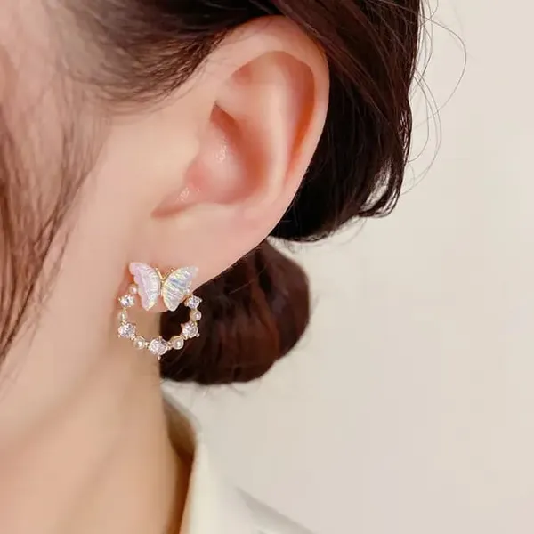 TGO_Elegant_Butterfly_Pearl_And_Crystal_Hoop_Earrings