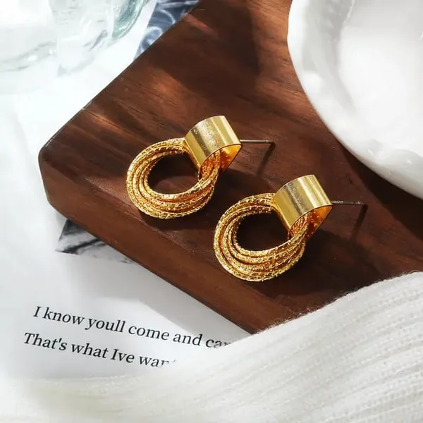 TGO_Gold_Textured_Double_Hoop_Drop_Earrings