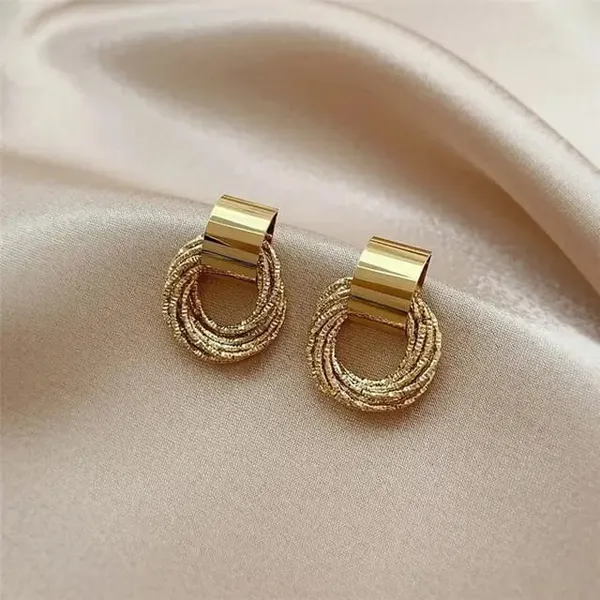 TGO_Gold_Textured_Double_Hoop_Drop_Earrings
