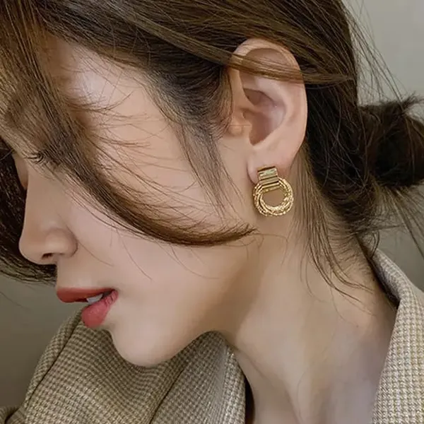 TGO_Gold_Textured_Double_Hoop_Drop_Earrings