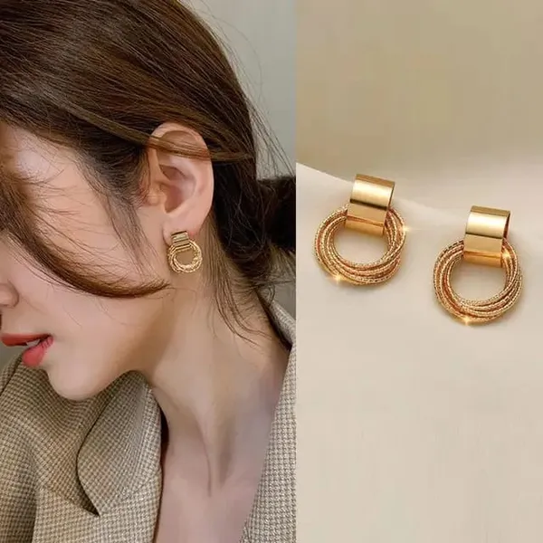 TGO_Gold_Textured_Double_Hoop_Drop_Earrings