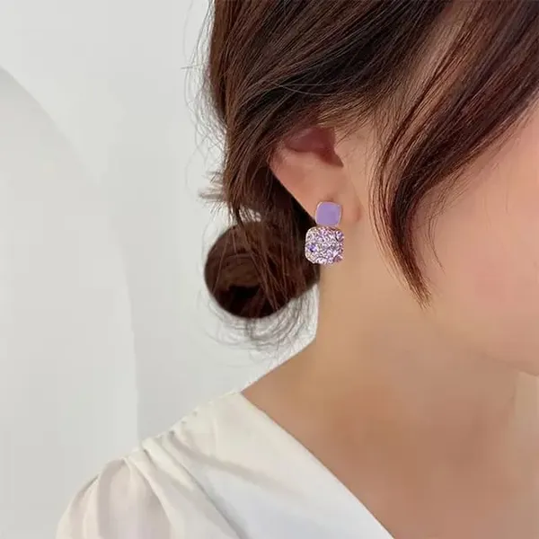 TGO_Pink_Crystal_Square_Drop_Earrings
