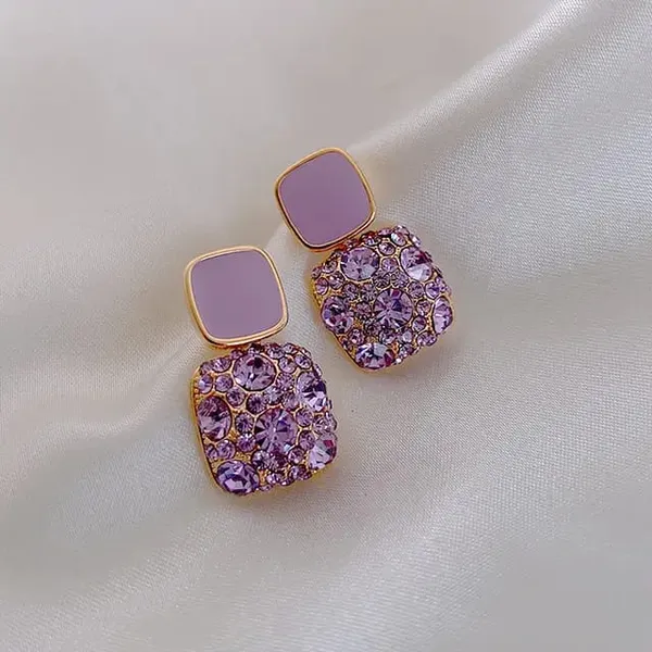 TGO_Pink_Crystal_Square_Drop_Earrings