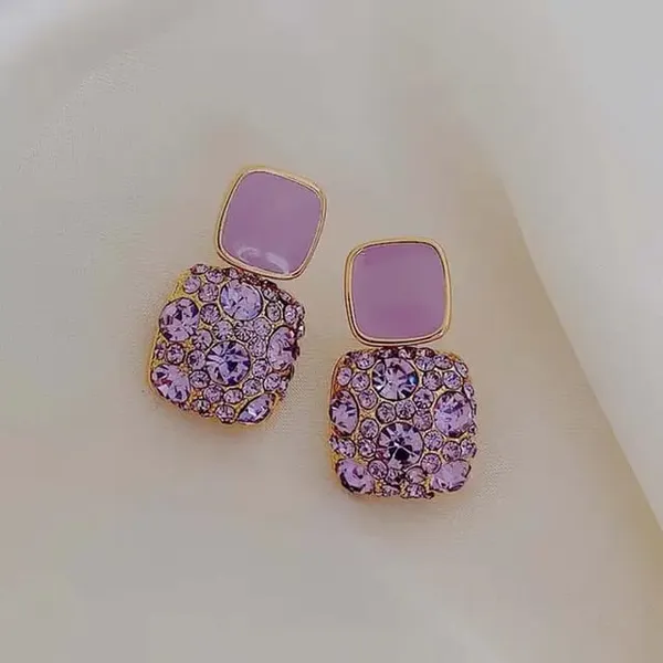 TGO_Pink_Crystal_Square_Drop_Earrings