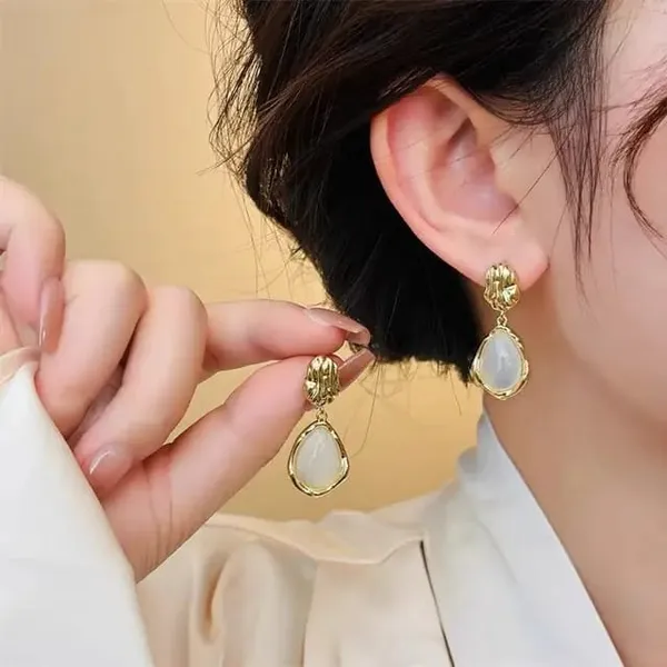 TGO_Gold_Teardrop_Stone_Drop_Earrings