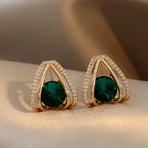 TGO_Royal_Emerald_Geometric_Stud_Earrings