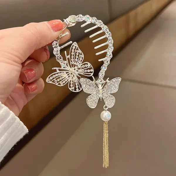 TGO_Dazzling_Silver_Butterfly_Birdcage_Bun_Holder