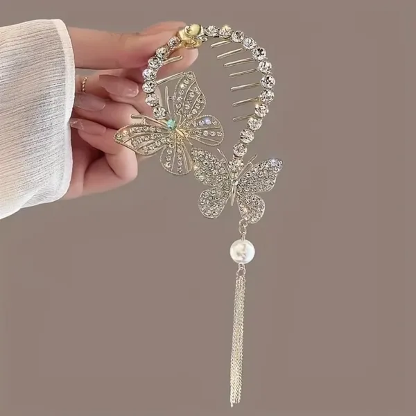 TGO_Dazzling_Silver_Butterfly_Birdcage_Bun_Holder