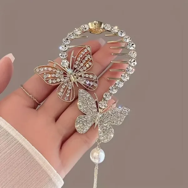 TGO_Dazzling_Silver_Butterfly_Birdcage_Bun_Holder