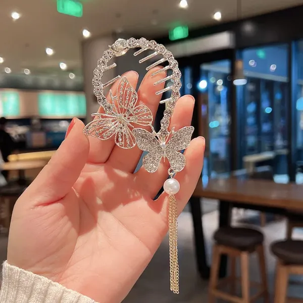 TGO_Dazzling_Silver_Butterfly_Birdcage_Bun_Holder