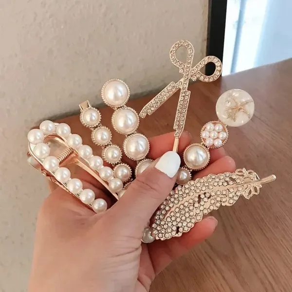 TGO_Luxury_6_Piece_Pearl_And_Crystal_Gold_Toned_Hair_Clip_Set