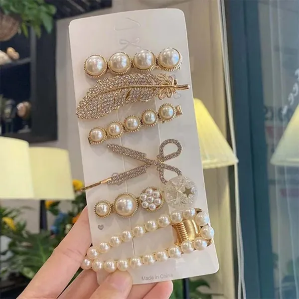 TGO_Luxury_6_Piece_Pearl_And_Crystal_Gold_Toned_Hair_Clip_Set