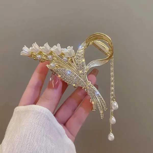 TGO_Luxury_Lily_Of_The_Valley_Floral_Bouquet_Hair_Claw_Clip