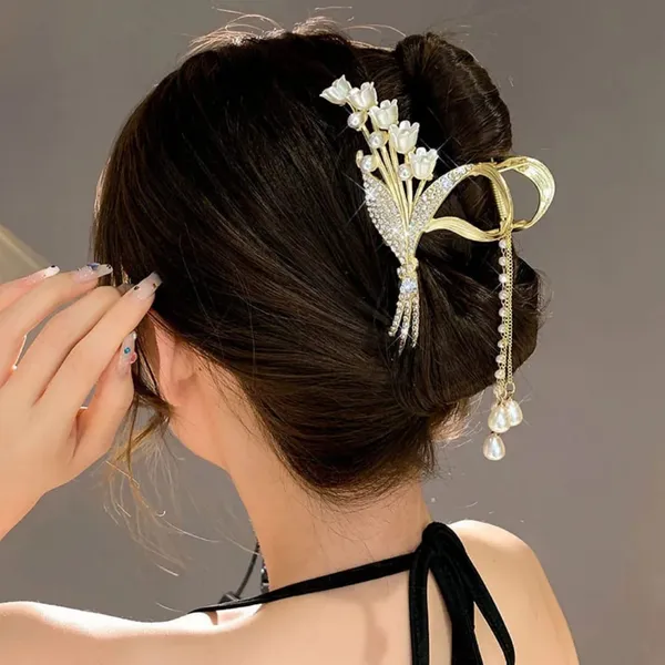 TGO_Luxury_Lily_Of_The_Valley_Floral_Bouquet_Hair_Claw_Clip
