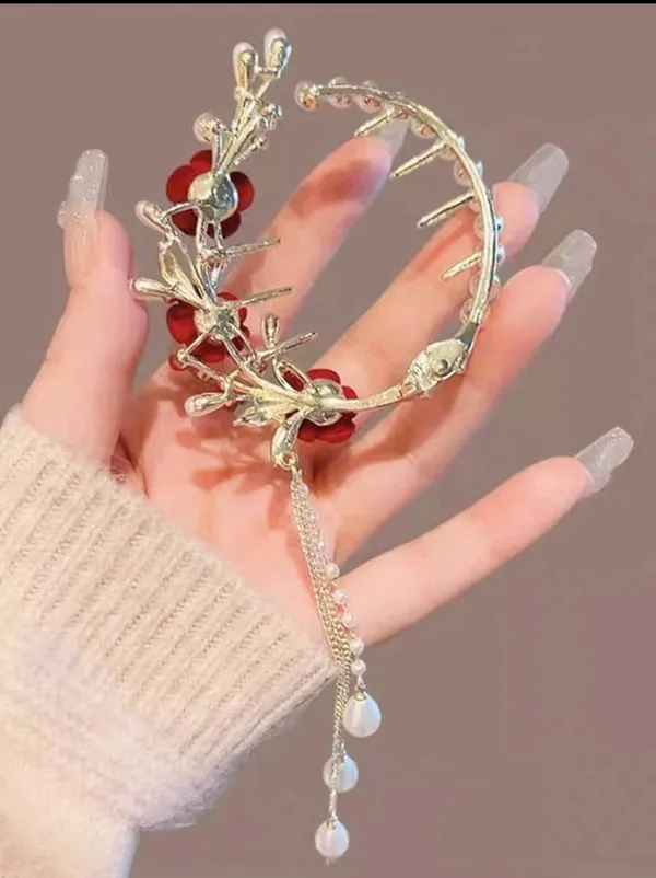 TGO_Velvet_Red_Rose_And_Pearl_Birdcage_Hair_Bun_Holde