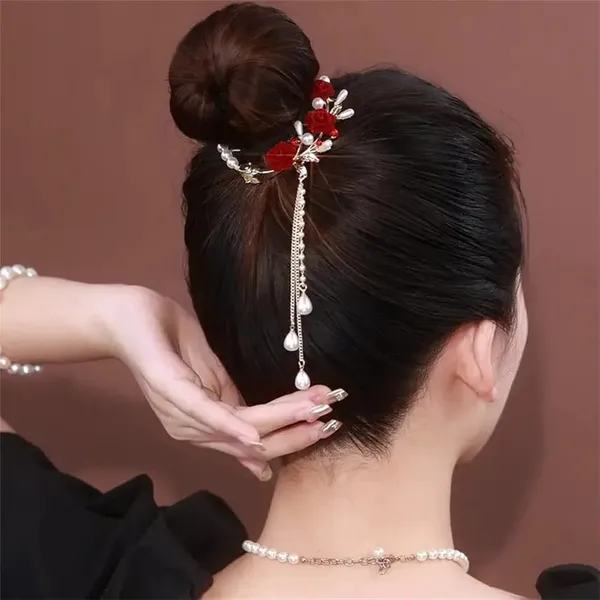 TGO_Velvet_Red_Rose_And_Pearl_Birdcage_Hair_Bun_Holde