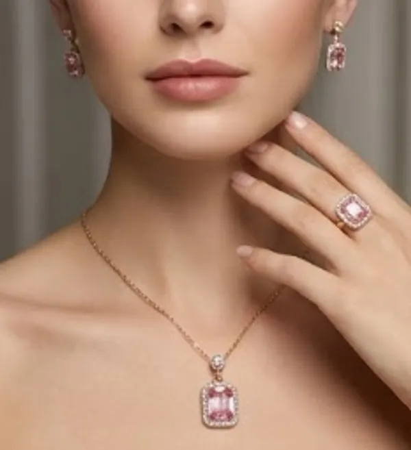 TGO_Romantic_Blush_Pink_&_Gold_Halo_Jewelry_Set