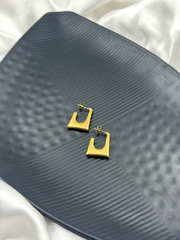 TGO_Architectural_Tapered_"U"_Hoop_Earrings