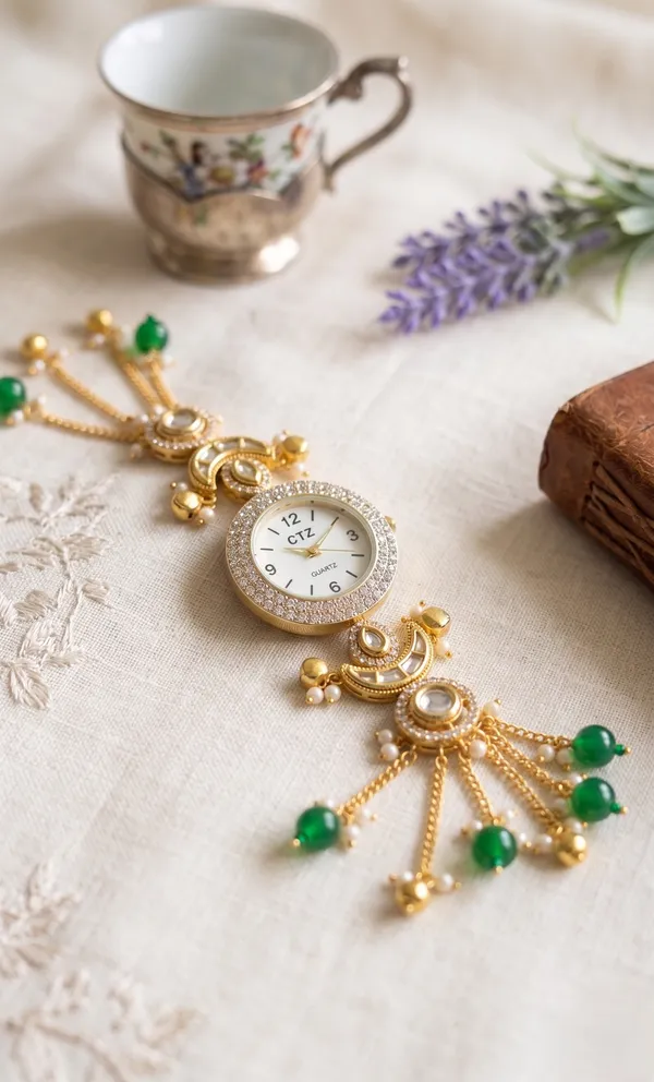TGO_Elegant_Green_Bead_Tassel_Pendant_Watch_For_Women